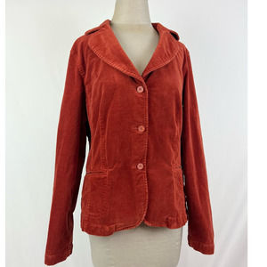 Vintage 90s Burnt Orange Rust Corduroy Blazer Jacket
